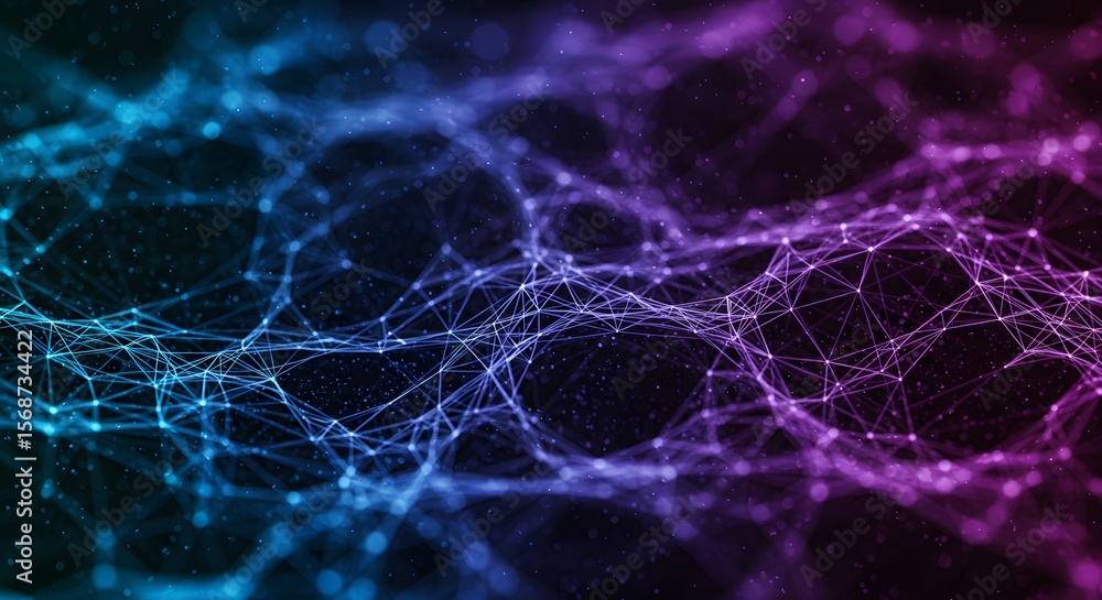 Poster abstract network connections digital data flow visualization