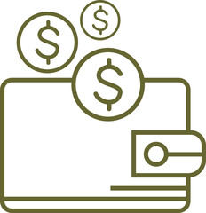 Outline Dollar  Wallet