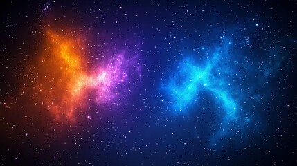 Obraz premium Colorful nebulae and stars in a vast space.