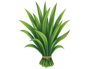 Fresh pandan leaves tied in a bundle, commonly used in cooking, aroma, and traditional recipes. Generative AI