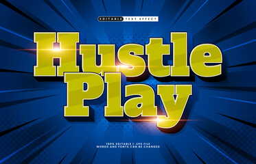 hustle play editable text effect with a team and sport text effect