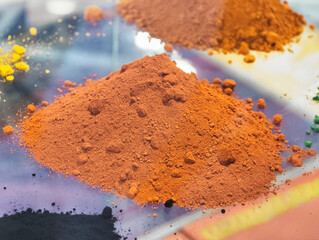Bright and vibrant color pigment powders create stunning coatings for artistic applications in...