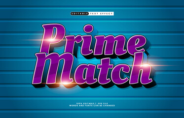 prime match editable text effect with a team and sport text effect
