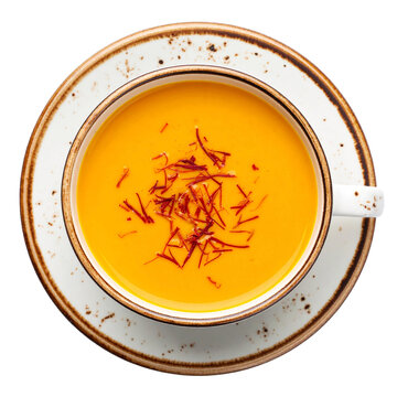 Aromatic indian Saffron Chai in Rustic Setting