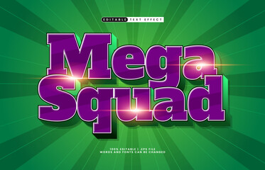 mega squad editable text effect with a team and sport text effect