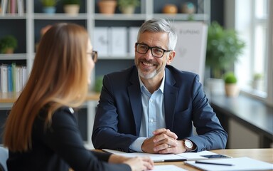 Handicap businessman sitting with colleague in office. High quality