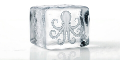 Fototapeta premium ice cube on white
