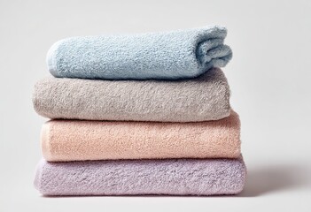 Stack of pastel-colored towels (2)