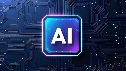 AI Technology Artificial Intelligence on Circuit Board