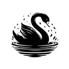 Obraz premium swan silhouette , swan vector