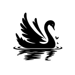 Obraz premium swan silhouette , swan vector
