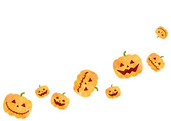 ハロウィン　かぼちゃ　フレーム　イラスト