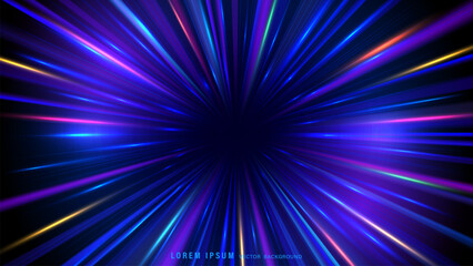 Dynamic futuristic abstract neon light beams background