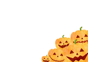 ハロウィン　かぼちゃ　フレーム　イラスト