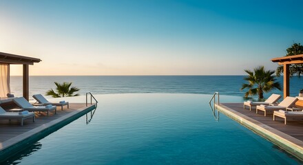 A luxury resort with an ocean view and infinity pool