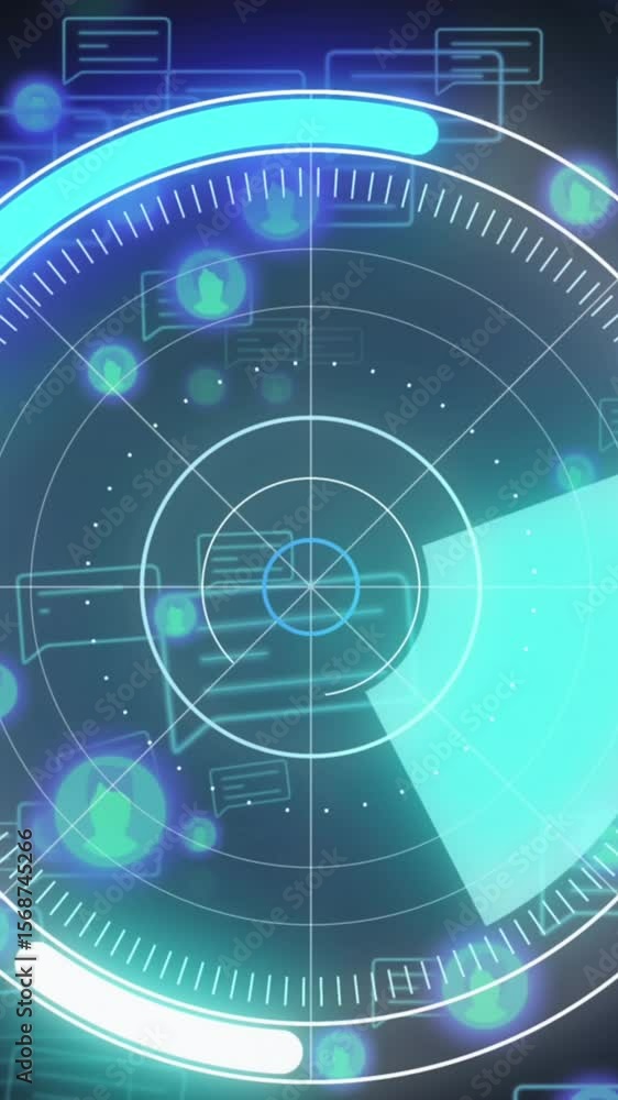 Aufkleber round scanner over multiple graphs against round scanner and data processing on blue background