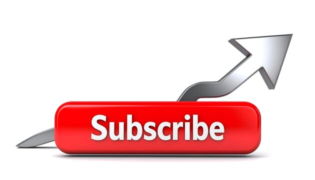 rising arrow with a subscribe button, large space for copy