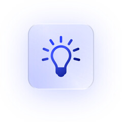 Glassmorphism Icon Idea Light Bulb Icon Idea Icon Soft Shadow Glassmorphic Creativity Icon Innovation Icon Thought Icon Brainstorm Icon Concept Icon Inspiration Icon Smart Thinking