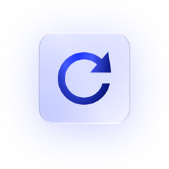 Glassmorphism Icon Refresh Arrow Icon Arrow Icon Soft Shadow Glassmorphic Reload Icon Update Icon Restart Icon Loop Icon Circular Arrow Refresh Symbol Sync Icon