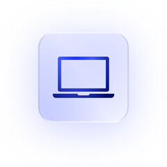 Glassmorphism Icon Laptop Computer Icon Computer Icon Soft Shadow Glassmorphic Notebook Icon Tech Icon Device Icon Screen Icon Digital Tool Personal Computer Pc Icon