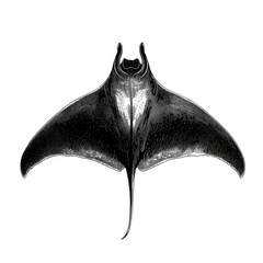 Majestic Manta Ray Engraving - Graceful Ocean Life