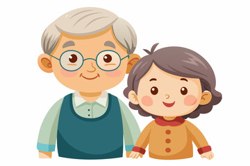 Family love, generation connection, and joyful outdoor moment depicted in a colorful, playful art style