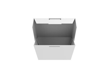 Opened Paper Food Box Mockup isolated on White Background. 3d illustration