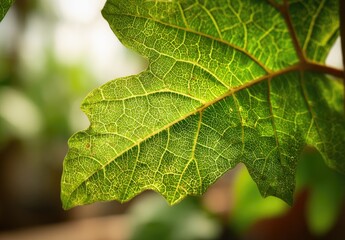Close Up of Fresh Vibrant Green Leaf