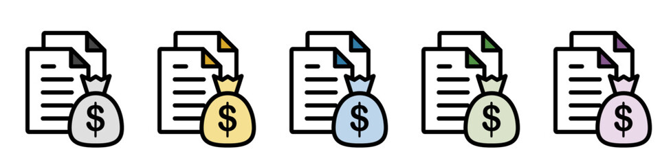 イラストアイコンセット：お金ファイル