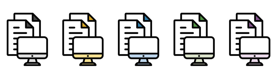 イラストアイコンセット：パソコンファイル