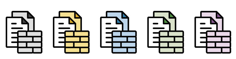 イラストアイコンセット：ブロックファイル