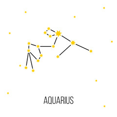 aquarius zodiac constellation sign, astrology vector symbol on white background