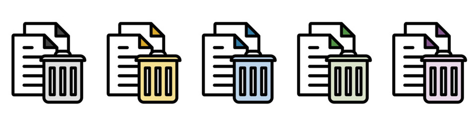 イラストアイコンセット：削除ファイル