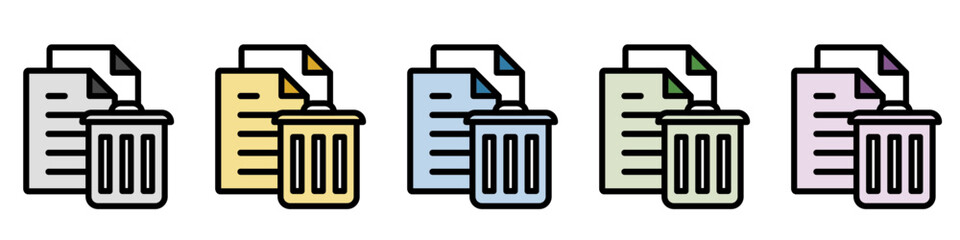 イラストアイコンセット：削除ファイル