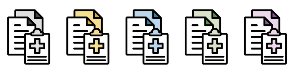 Fototapeta premium イラストアイコンセット：医療ファイル