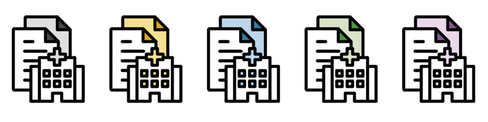 イラストアイコンセット：医療ファイル