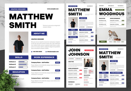 Blue And Black Resume