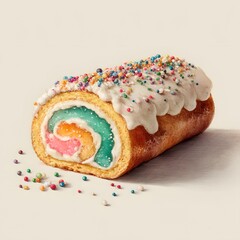 Delicious heart-shaped pink Christmas cookies on a wooden table, a sweet holiday dessert