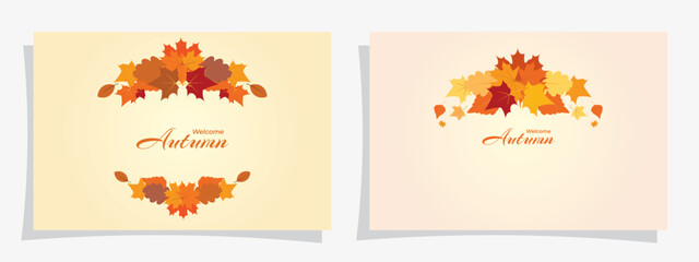 Autumn abstract background with leaves, autumn leaves background with copy space