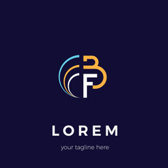 BF branding and identity is decorated with three curved lines, cool and looks strong.