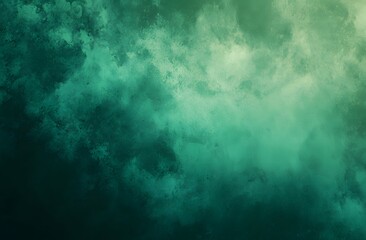 Obraz premium Abstract green watercolor background with a grungy texture, a blurred forest scene, a dark green and light yellow color scheme, soft focus