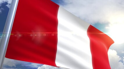 Waving flag of peru animation