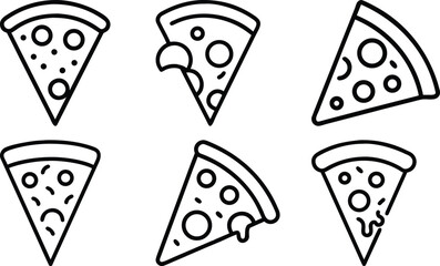 ice cream line art vector icons set