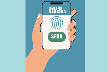 Seamless mobile banking experience with biometric security, offering a secure and efficient way to send money online.