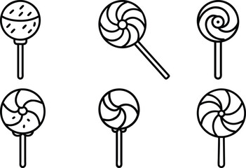 set of lollipops vector illustration