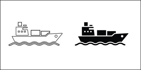 Obraz premium vector icon of a ship or boat, representing sea travel, cargo, or maritime transport.