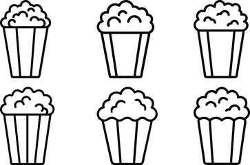 vector illustration set of popcorn icon