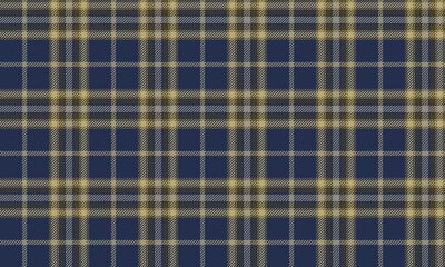 Seamless plaid pattern, blue, yellow, grey, classic style, suitable for fashion, clothing, scarves, shirts, backgrounds, textiles, prints, vector illustration.