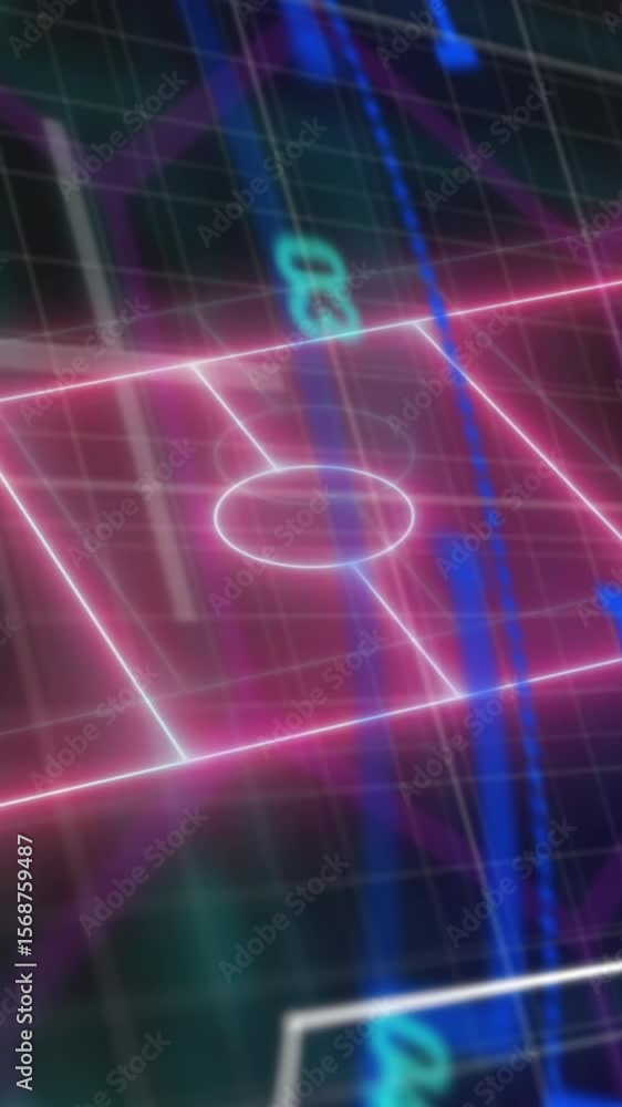 Poster animation of networks of connections over empty building