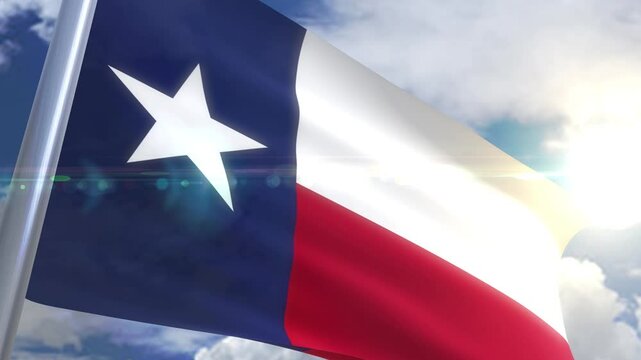 Waving flag of the state of texas usa